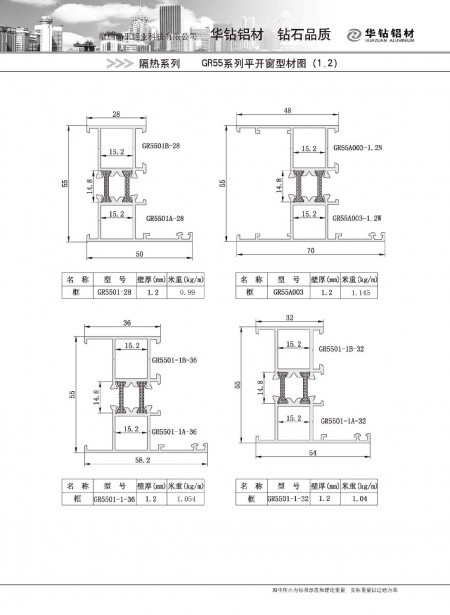 GR55系列平開窗型材圖(1.2)